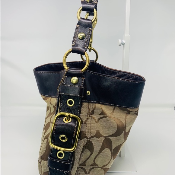 Coach Zoe Canvas and Leather Trim Shoulder Bag - Picture 6 of 16